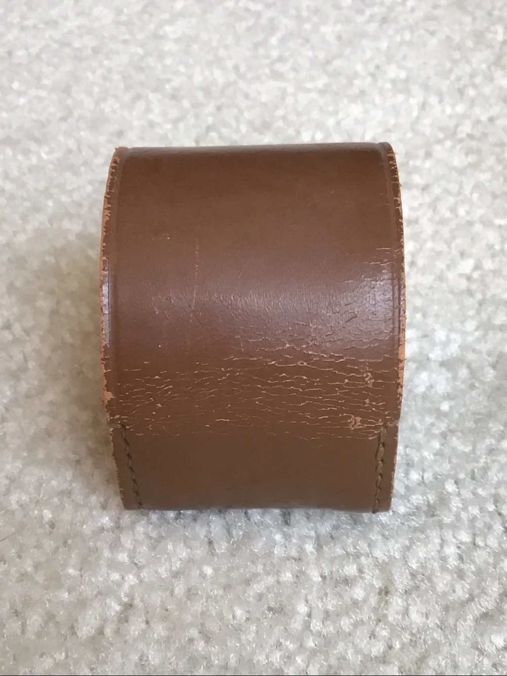 Vintage Chiyoko Brown Leather Case, 1 5/8” x 2”